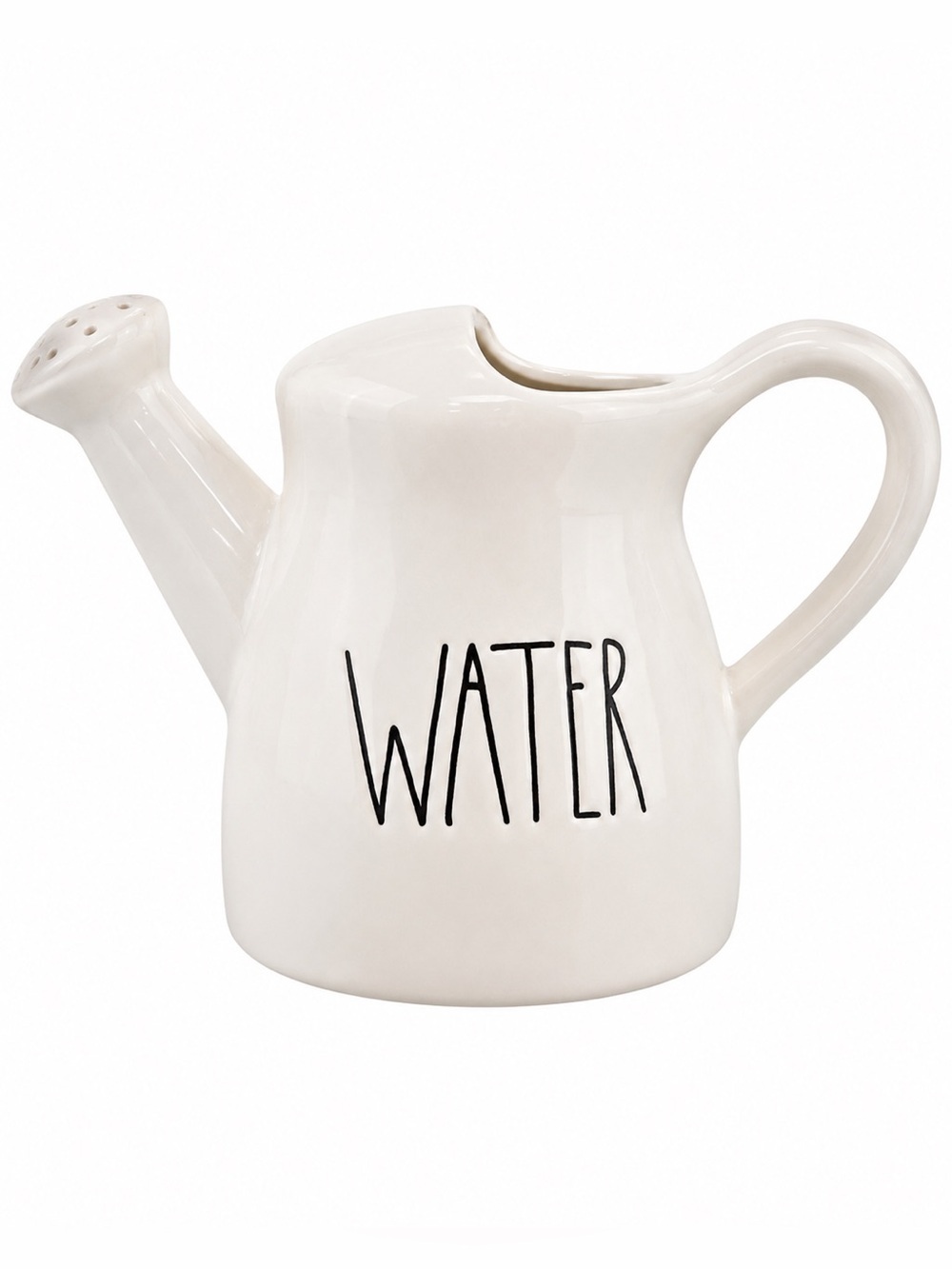 Rae Dunn WATER Ceramic Watering Can Vase Planter White Farmhouse Decor